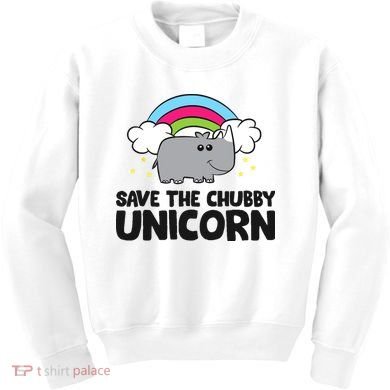 Save The Chubby Unicorn Love Rhinos Kids Sweatshirt