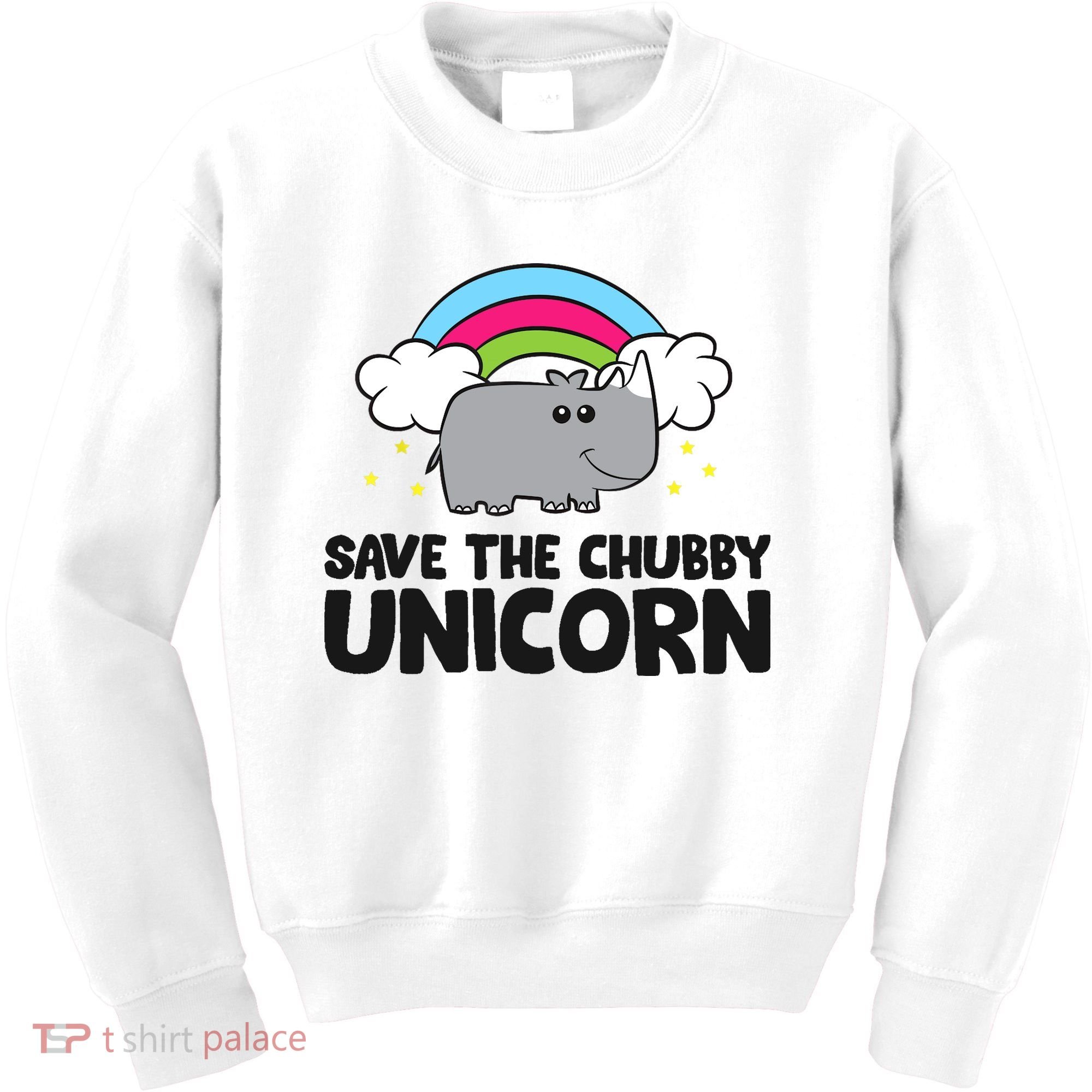 Save The Chubby Unicorn Love Rhinos Kids Sweatshirt