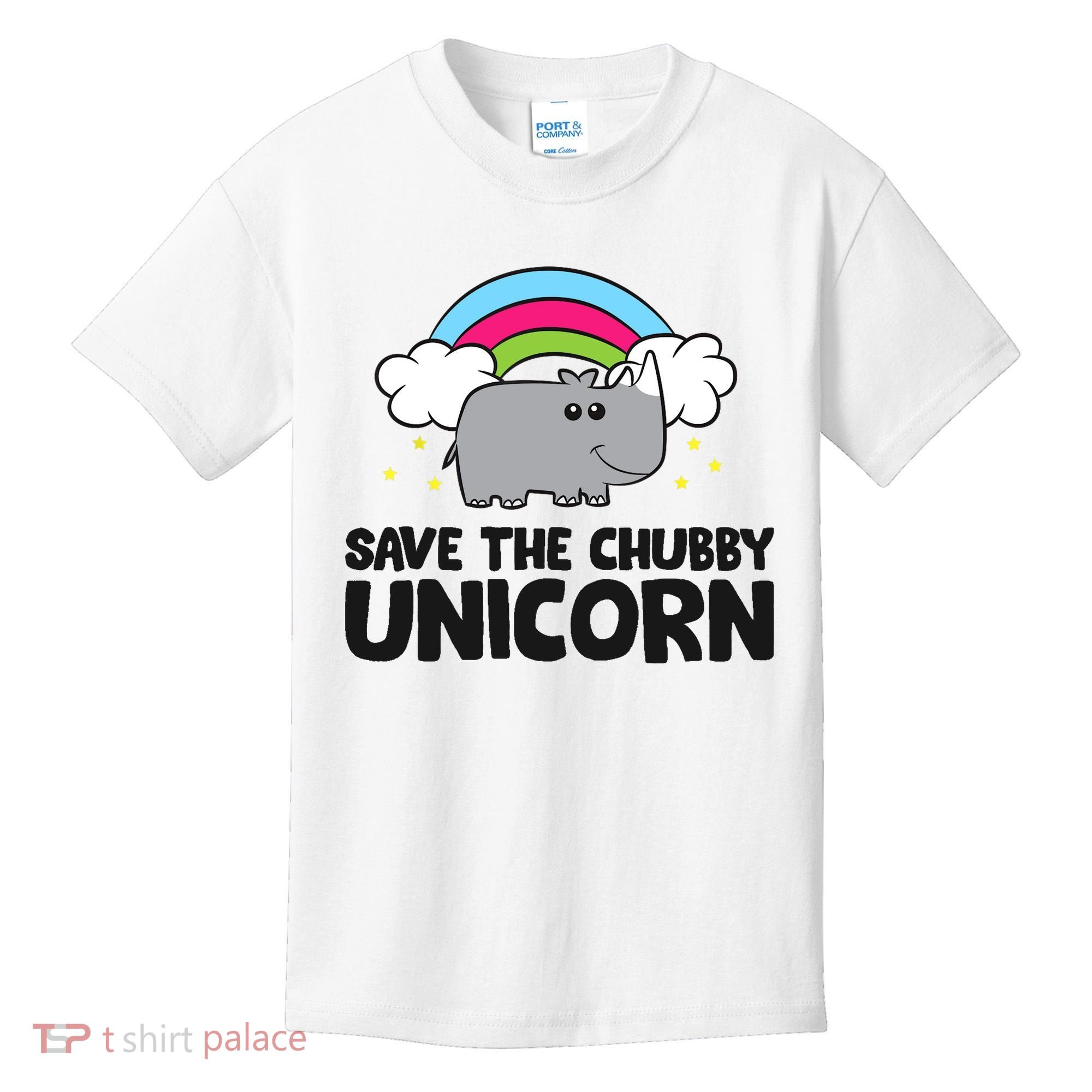 Save The Chubby Unicorn Love Rhinos Kids T-Shirt
