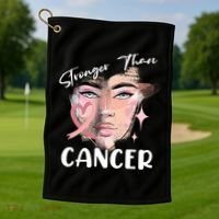 Stronger Than Cancer Girl Golf Towel thumb 1