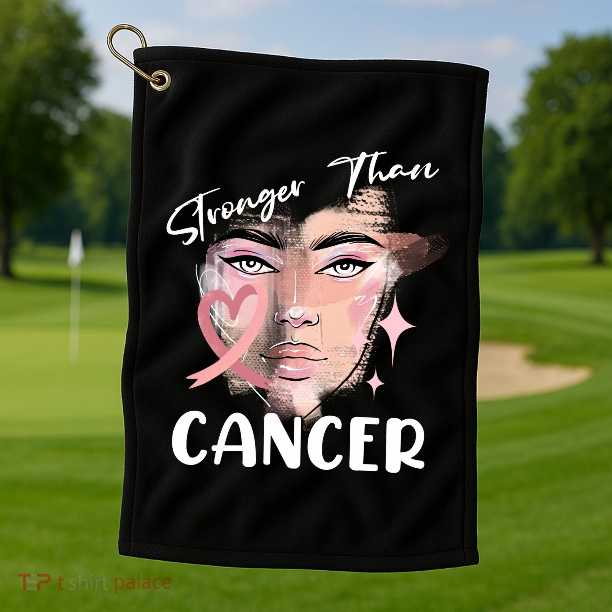 Stronger Than Cancer Girl Golf Towel