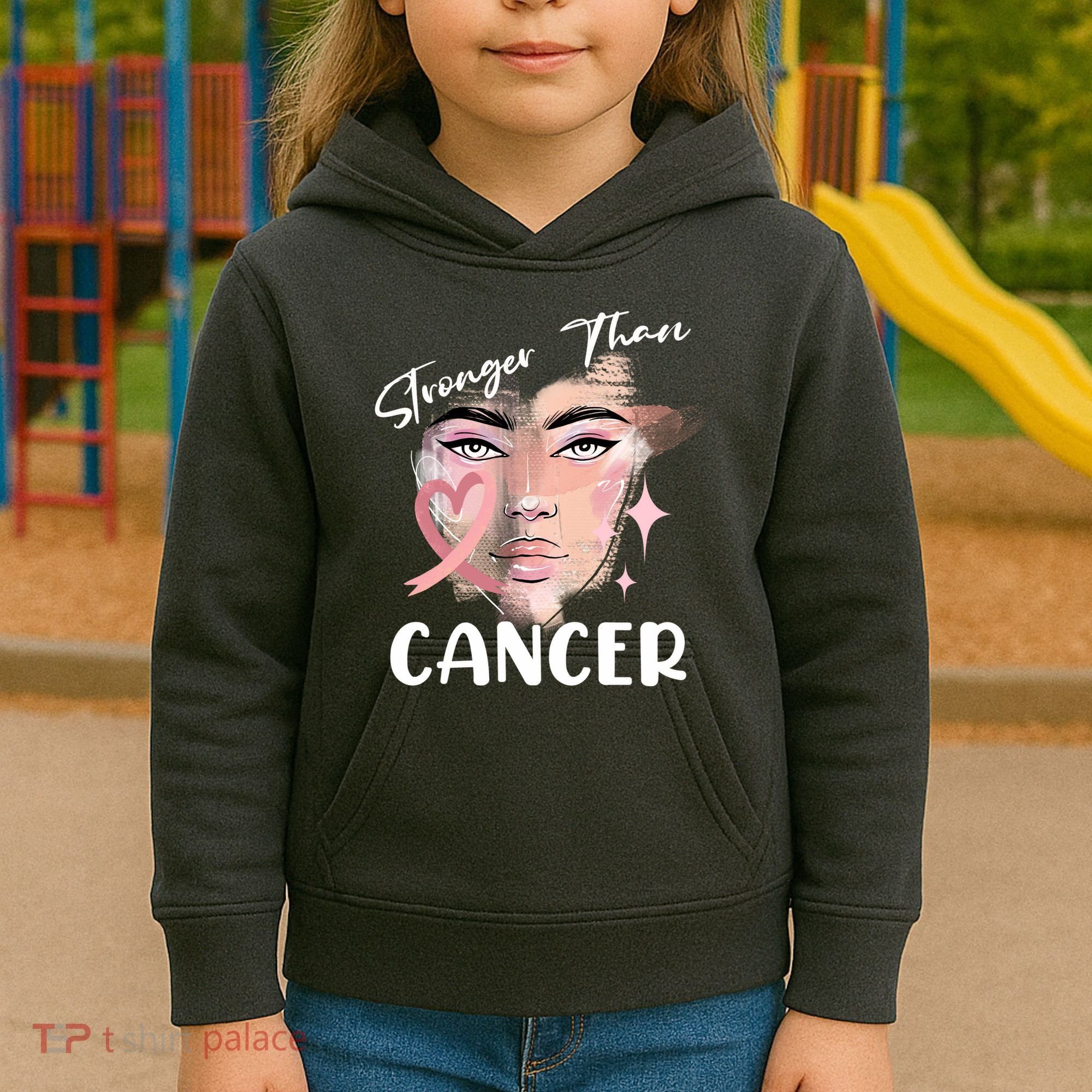 Stronger Than Cancer Girl Kids Hoodie