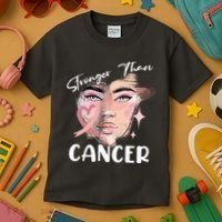 Stronger Than Cancer Girl Kids T-Shirt thumb 3