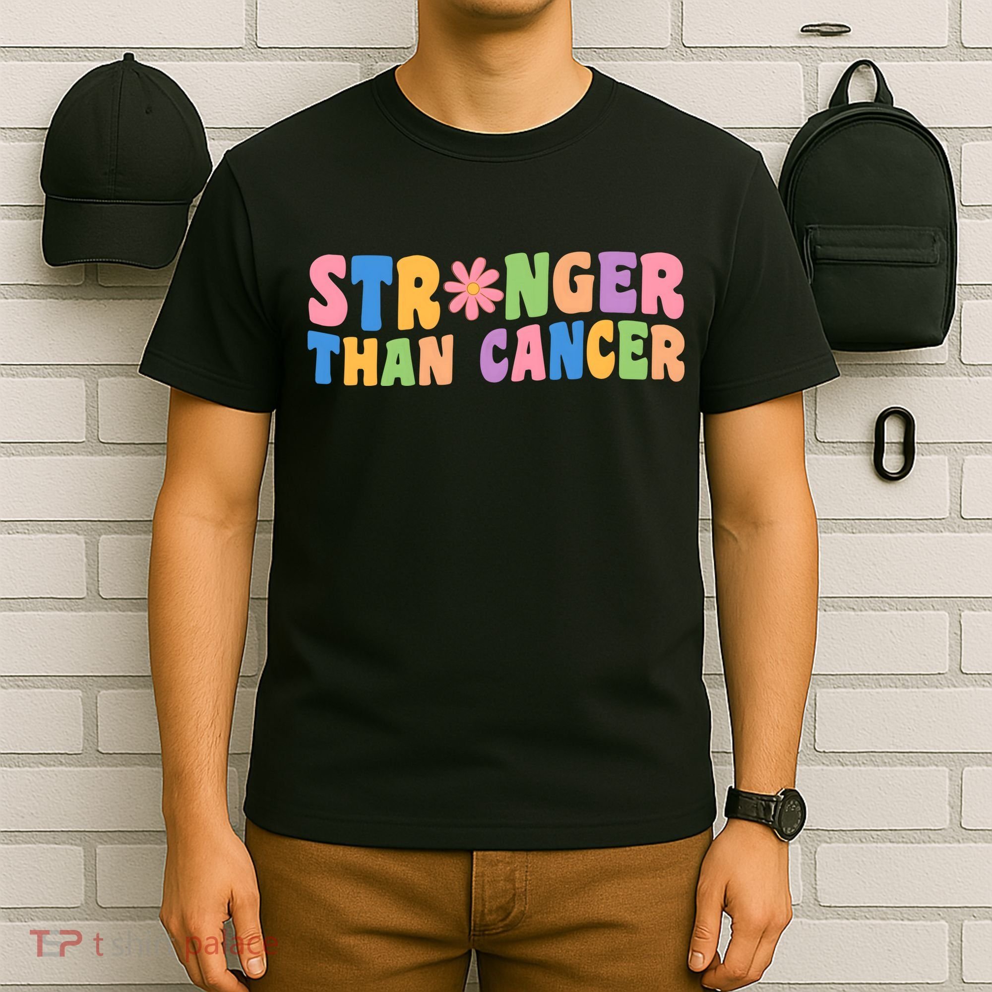 Stronger Than Cancer Awareness Colorful T-Shirt