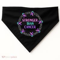 Stronger Than Cancer Thyroid Cancer USA-Made Doggie Bandana thumb 0