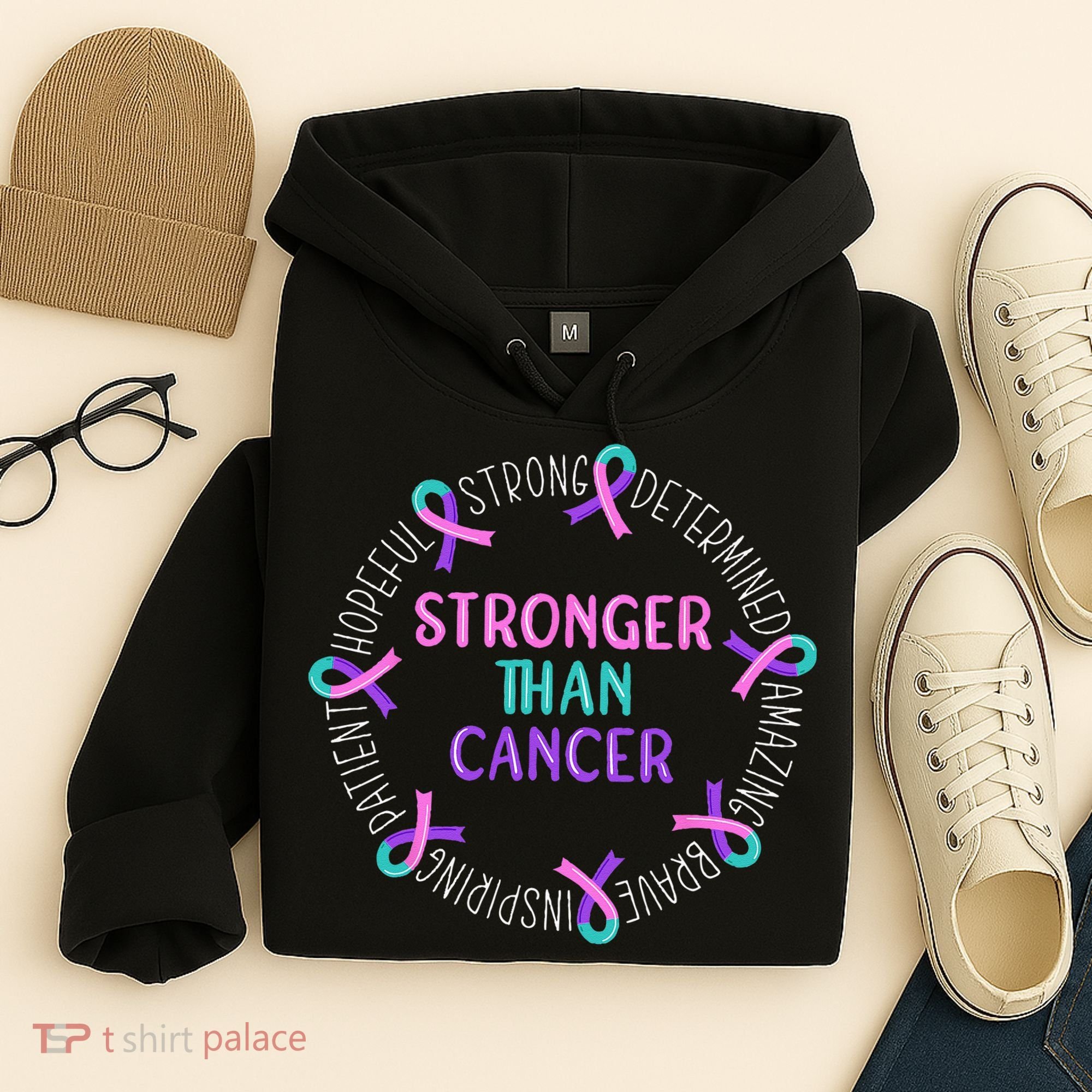 Stronger Than Cancer Thyroid Cancer Hoodie