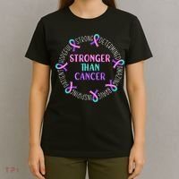 Stronger Than Cancer Thyroid Cancer T-Shirt thumb 4