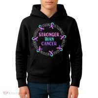 Stronger Than Cancer Thyroid Cancer Kids Hoodie thumb 4