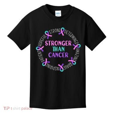 Stronger Than Cancer Thyroid Cancer Kids T-Shirt