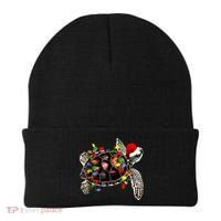 Sea Turtle Christmas Lights Funny Santa Hat Merry Christmas Beanie thumb 0