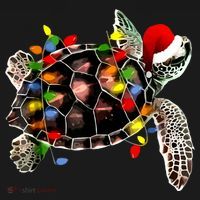 Sea Turtle Christmas Lights Funny Santa Hat Merry Christmas Women's Tank Top thumb 5