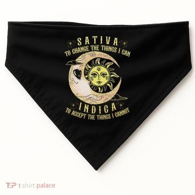 Sativa To Change The Things I Can Indica Accept The Things USA-Made Doggie Bandana