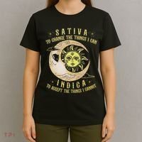 Sativa To Change The Things I Can Indica Accept The Things T-Shirt thumb 4