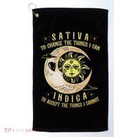 Sativa To Change The Things I Can Indica Accept The Things Golf Towel thumb 0