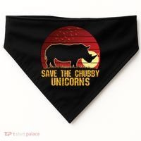 Save The Chubby Unicorns African Sunset Rhino USA-Made Doggie Bandana thumb 0