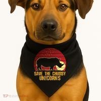 Save The Chubby Unicorns African Sunset Rhino USA-Made Doggie Bandana thumb 1