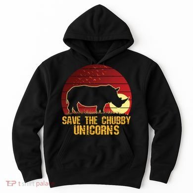 Save The Chubby Unicorns African Sunset Rhino Hoodie