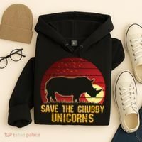 Save The Chubby Unicorns African Sunset Rhino Hoodie thumb 4