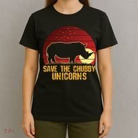 Save The Chubby Unicorns African Sunset Rhino T-Shirt thumb 4