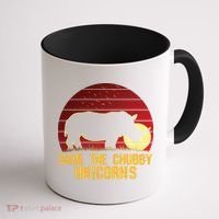 Save The Chubby Unicorns African Sunset Rhino Coffee Mug thumb 1