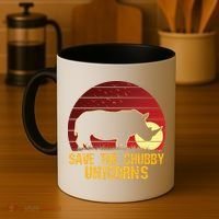 Save The Chubby Unicorns African Sunset Rhino Coffee Mug thumb 4