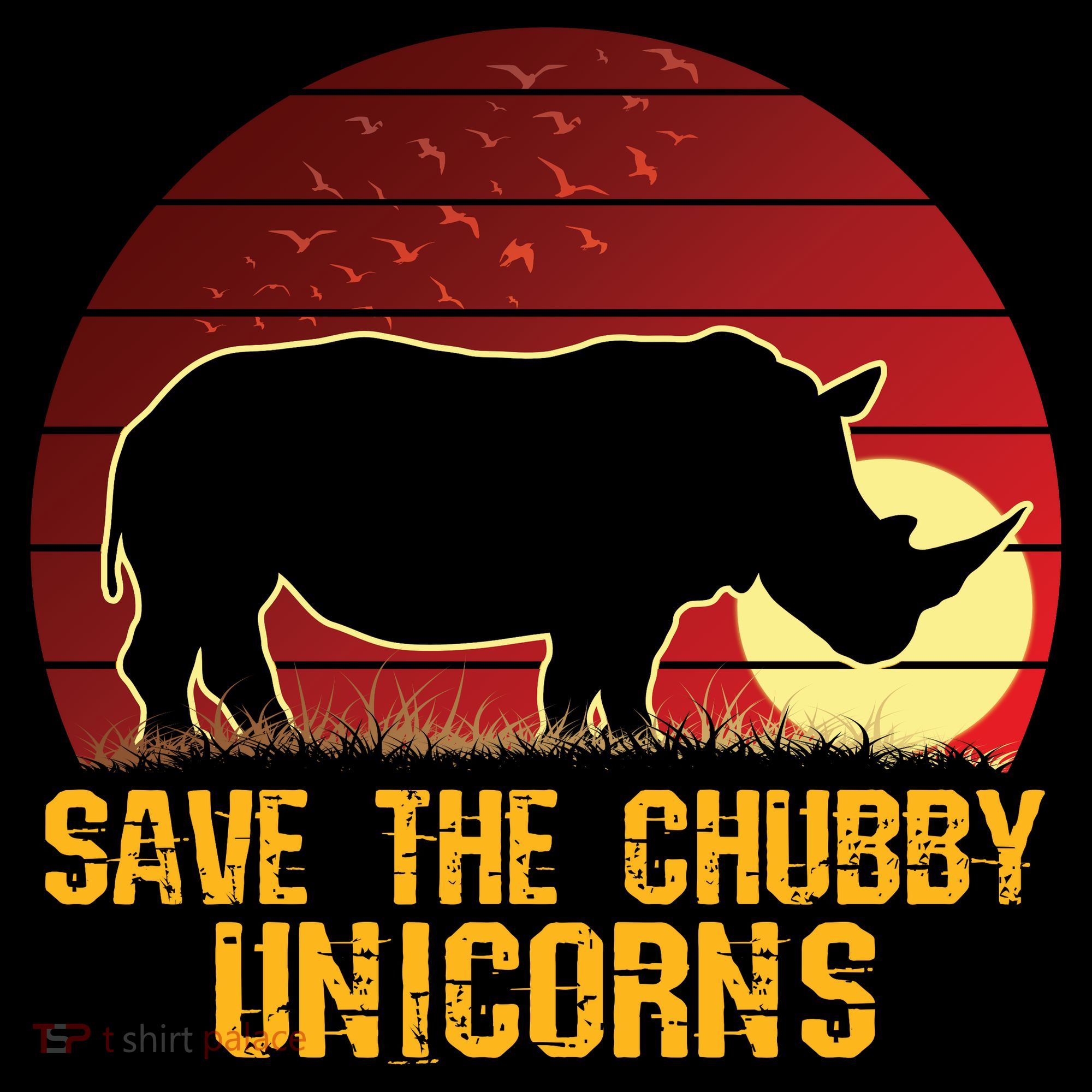 Save The Chubby Unicorns African Sunset Rhino Polo