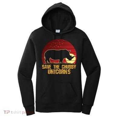 Save The Chubby Unicorns African Sunset Rhino Women's Hoodie
