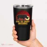 Save The Chubby Unicorns African Sunset Rhino Tumbler thumb 2