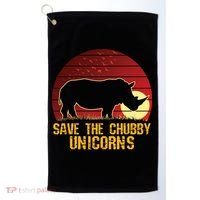 Save The Chubby Unicorns African Sunset Rhino Golf Towel thumb 0