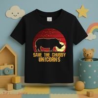Save The Chubby Unicorns African Sunset Rhino Toddler T-Shirt thumb 3