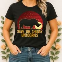 Save The Chubby Unicorns African Sunset Rhino Women's T-Shirt thumb 2