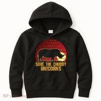 Save The Chubby Unicorns African Sunset Rhino Kids Hoodie thumb 0