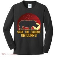 Save The Chubby Unicorns African Sunset Rhino Kids Long Sleeve Shirt thumb 0