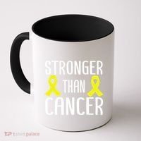 Stronger Than Cancer Sarcoma Cone Bladder Yellow Ribbon Gift Great Gift Coffee Mug thumb 0