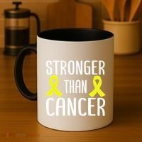 Stronger Than Cancer Sarcoma Cone Bladder Yellow Ribbon Gift Great Gift Coffee Mug thumb 4