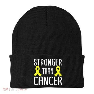 Stronger Than Cancer Sarcoma Cone Bladder Yellow Ribbon Gift Great Gift Beanie