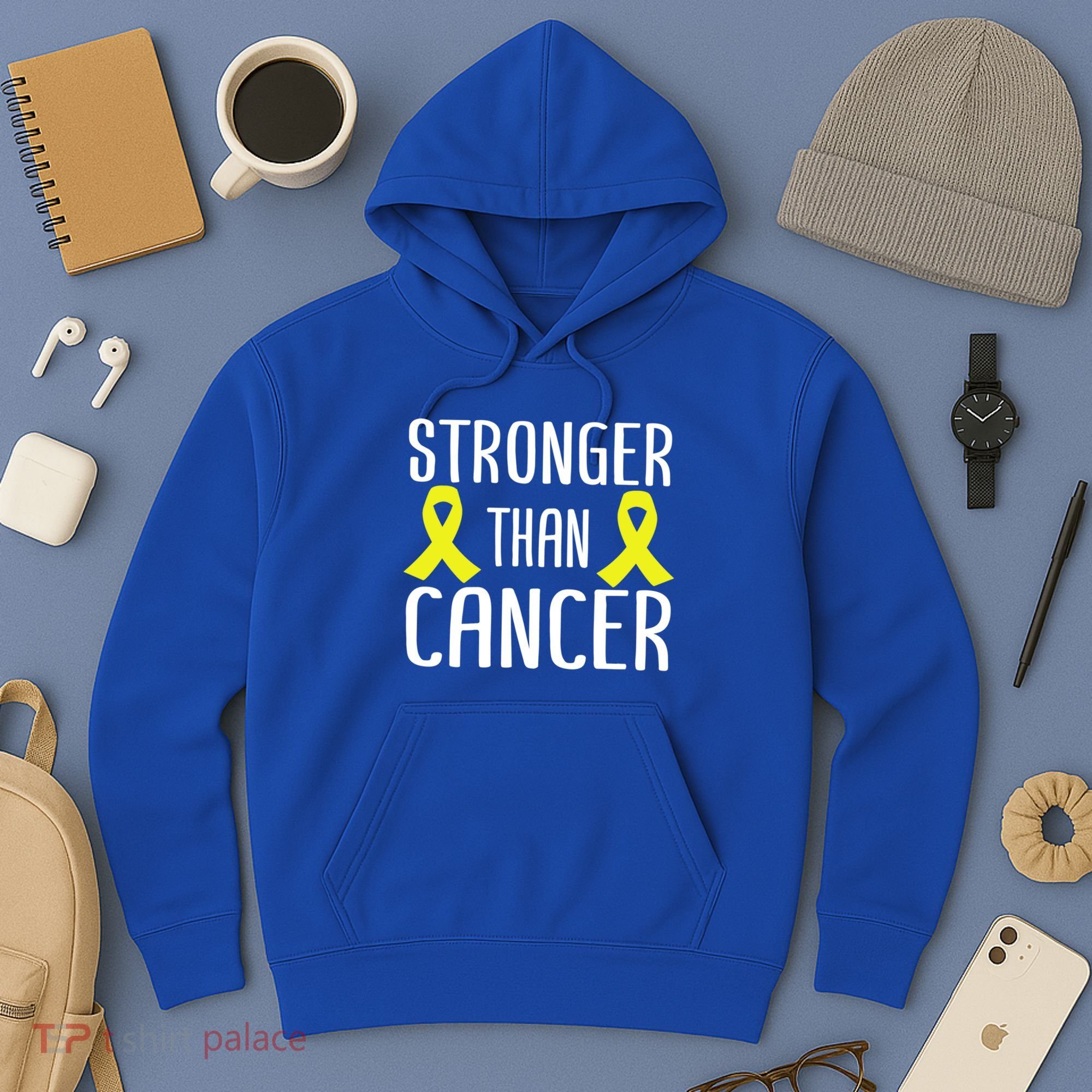 Stronger Than Cancer Sarcoma Cone Bladder Yellow Ribbon Gift Great Gift Hoodie