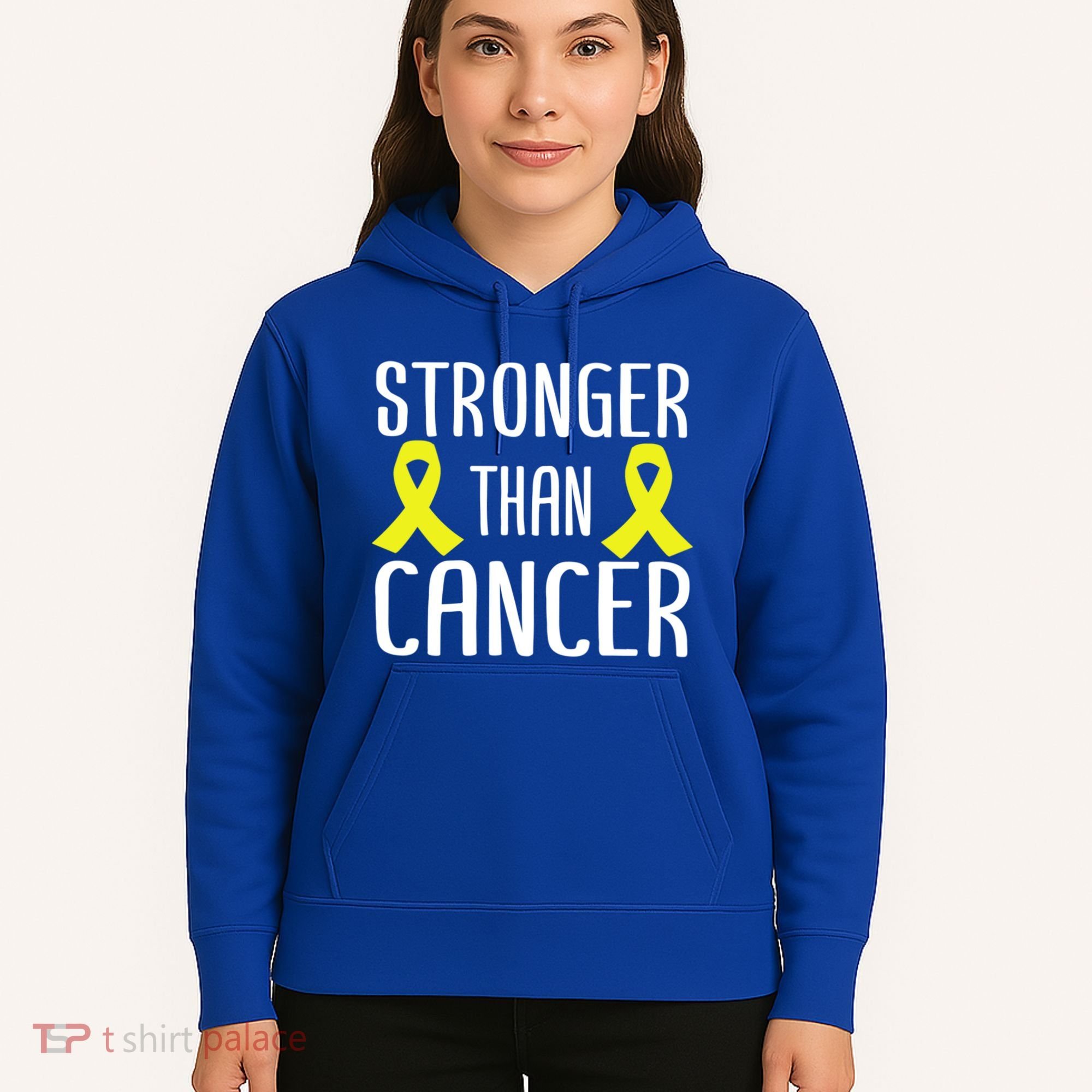 Stronger Than Cancer Sarcoma Cone Bladder Yellow Ribbon Gift Great Gift Hoodie