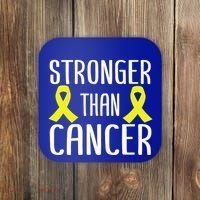 Stronger Than Cancer Sarcoma Cone Bladder Yellow Ribbon Gift Great Gift Coaster thumb 0