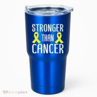 Stronger Than Cancer Sarcoma Cone Bladder Yellow Ribbon Gift Great Gift Tumbler thumb 0