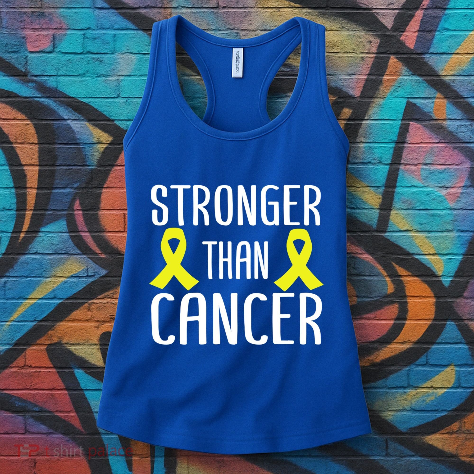 Stronger Than Cancer Sarcoma Cone Bladder Yellow Ribbon Gift Great Gift Women's Tank Top