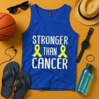 Stronger Than Cancer Sarcoma Cone Bladder Yellow Ribbon Gift Great Gift Tank Top thumb 4