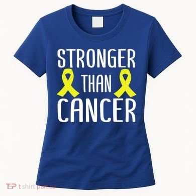 Stronger Than Cancer Sarcoma Cone Bladder Yellow Ribbon Gift Great Gift Women's T-Shirt