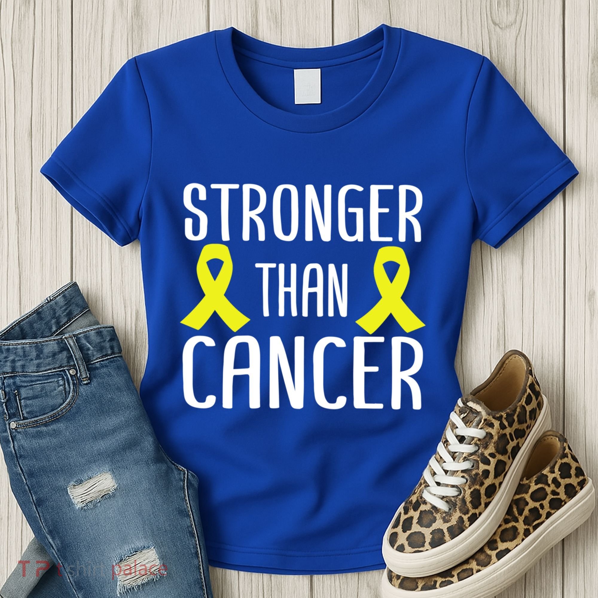 Stronger Than Cancer Sarcoma Cone Bladder Yellow Ribbon Gift Great Gift Women's T-Shirt