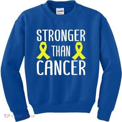 Stronger Than Cancer Sarcoma Cone Bladder Yellow Ribbon Gift Great Gift Kids Sweatshirt