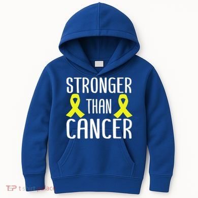 Stronger Than Cancer Sarcoma Cone Bladder Yellow Ribbon Gift Great Gift Kids Hoodie