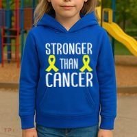 Stronger Than Cancer Sarcoma Cone Bladder Yellow Ribbon Gift Great Gift Kids Hoodie thumb 3