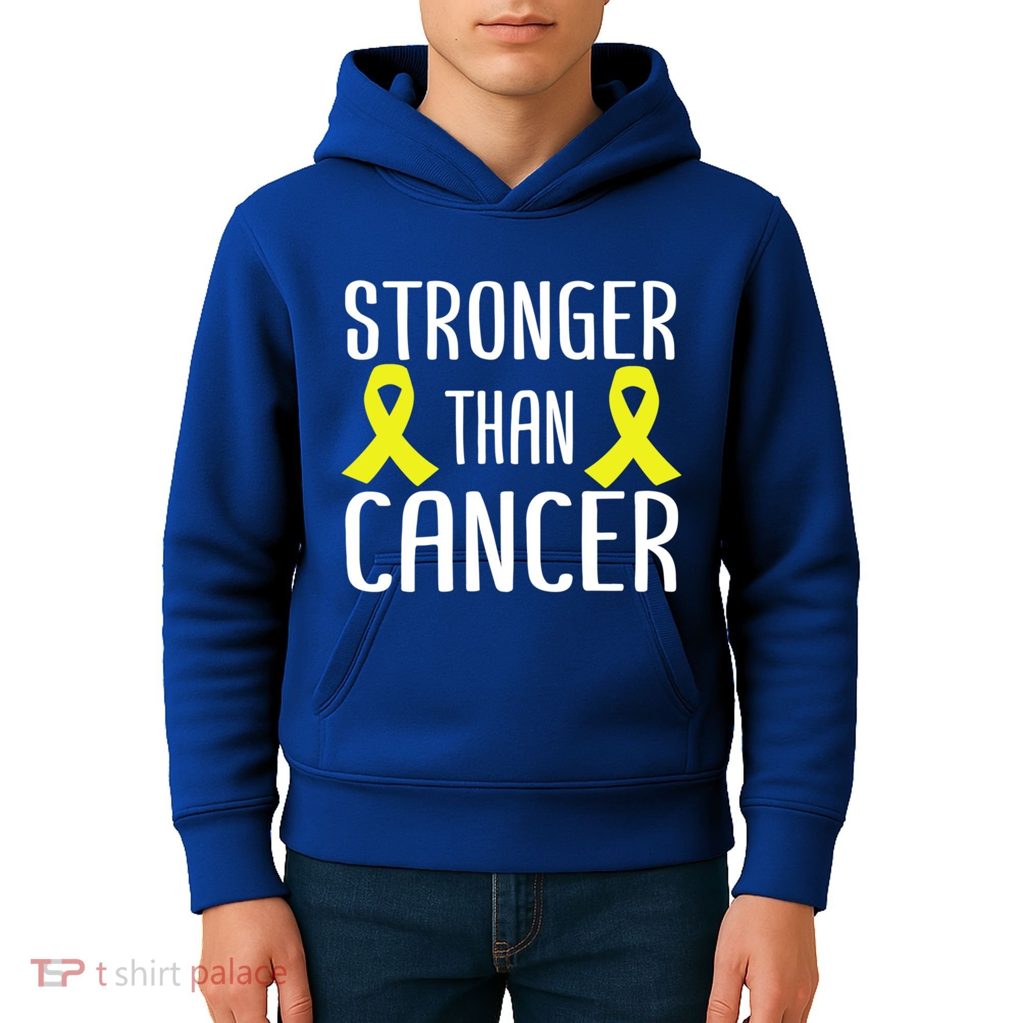 Stronger Than Cancer Sarcoma Cone Bladder Yellow Ribbon Gift Great Gift Kids Hoodie