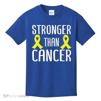 Stronger Than Cancer Sarcoma Cone Bladder Yellow Ribbon Gift Great Gift Kids T-Shirt