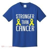 Stronger Than Cancer Sarcoma Cone Bladder Yellow Ribbon Gift Great Gift Kids T-Shirt thumb 0